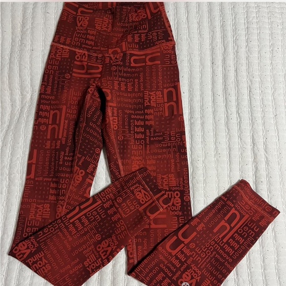 lululemon athletica Pants - Lululemon Athletica Red Textured Leggings